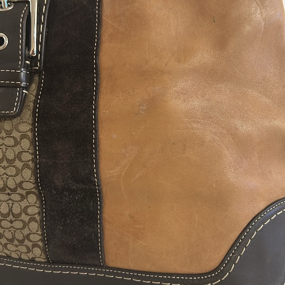 Coach F11346 Hamptons Leather Suede Jacquard Satchel Set - Picture 3 of 15